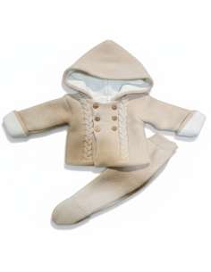 C7017 BEIGE CONJUNTO BEBE LANA MARCA PELOTTAS 2