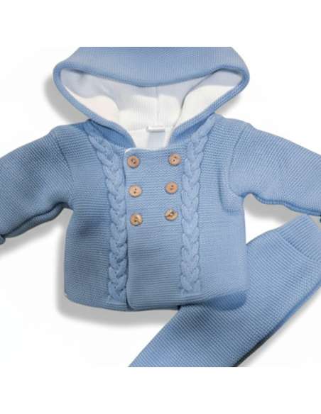 C7017 BLUE WOOL BABY SET BRAND PELOTTAS