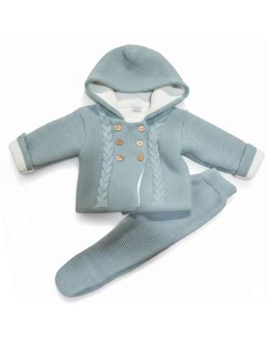 C7017 VERDE CONJUNTO BEBE LANA MARCA PELOTTAS