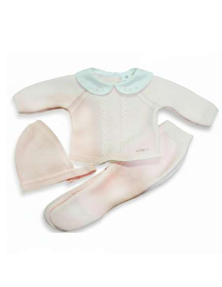C9005 ROSA CONJUNTO BEBE LANA MARCA PELOTTAS