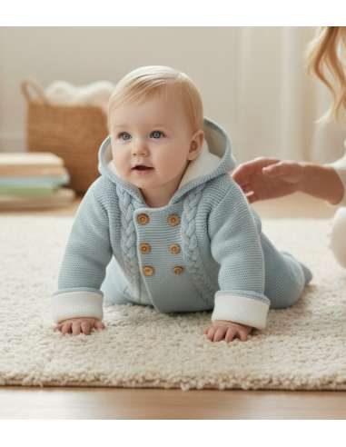 C7017 GREEN WOOL BABY SET BRAND PELOTTAS