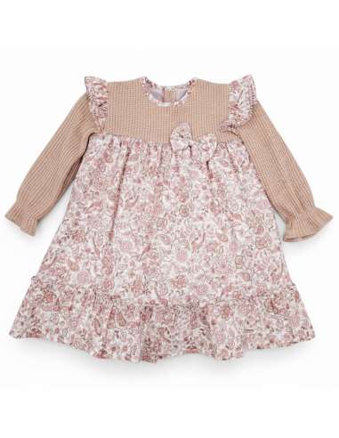 24671 VESTIDO FLORES BEIG BABY FERR
