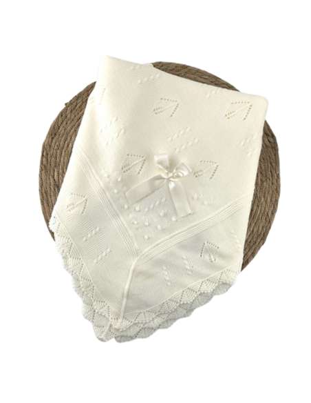 101720 BEIGE KNITTED BABY SHAWL BRAND ALMA