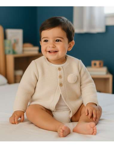 4749 CRUDO CHAQUETA DE LANA PARA BEBE MARCA...
