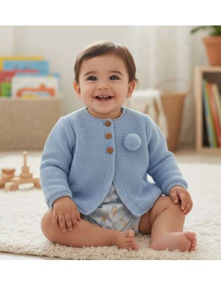 4749 BLUE BABY WOOL JACKET BRAND CAPRIBEBE