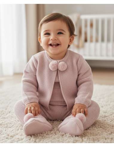 C7050 ROSA PALO CONJUNTO BEBE LANA MARCA PELOTTAS