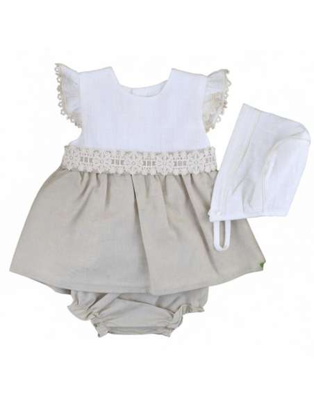 026127 BABY DRESS WITH BONNET
