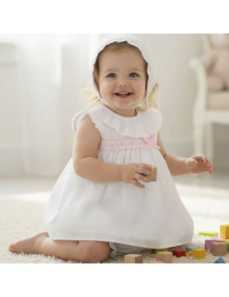 026102 BABY DRESS WITH BONNET