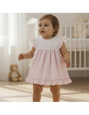 026107 BABY DRESS WITH BONNET