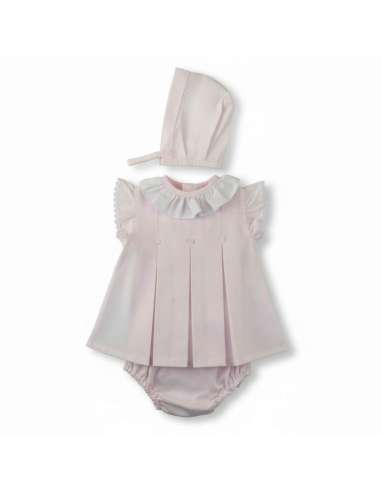 026100 GIRLS DRESS WITH BONNET
