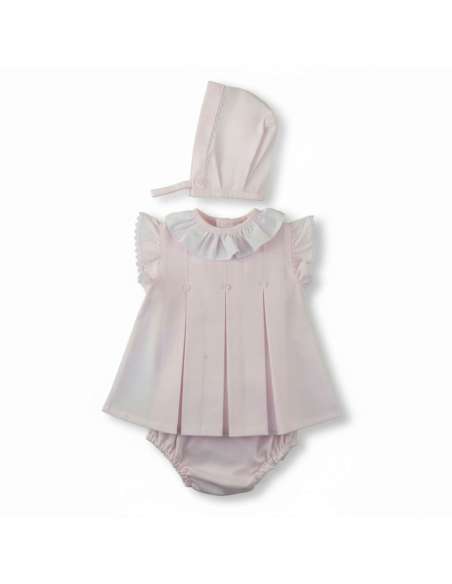 026100 GIRLS DRESS WITH BONNET