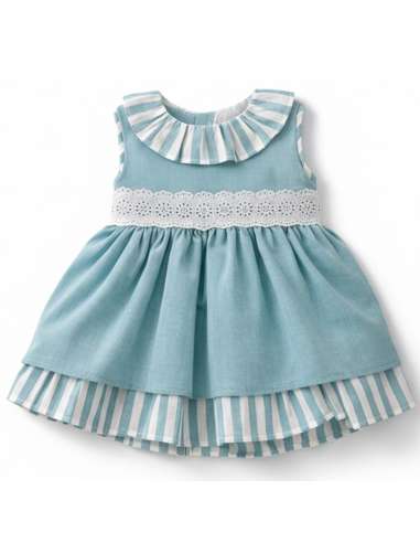 026546 GREEN CHILDREN'S DRESS. BABY FERR