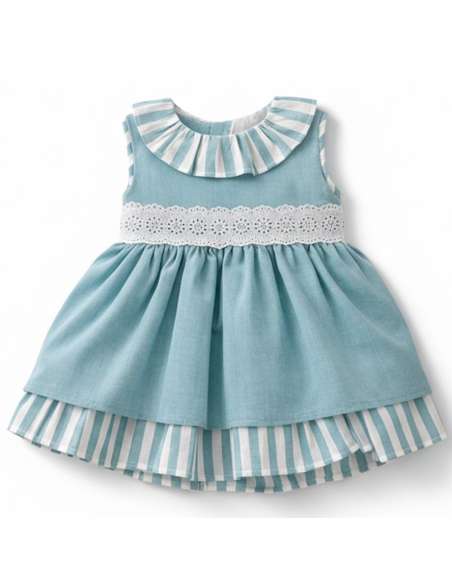 026546 GREEN CHILDREN'S DRESS. BABY FERR