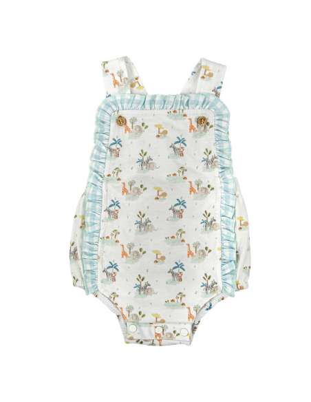 33222 BABY ROMPER WITH RUFFLED STRAPS