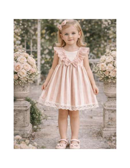 026545 Children's Striped Bow Dress
