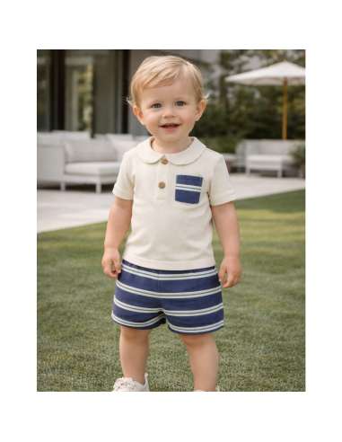 02005025 BOY'S BABY OUTFIT WITH STRIPS