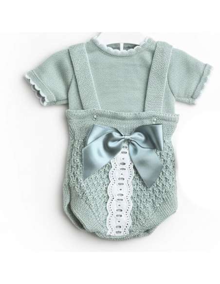 3104 GREEN 2-piece knitted baby set BRAND MYBABYCHIC