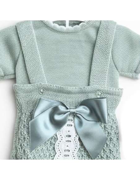 3104 GREEN 2-piece knitted baby set BRAND MYBABYCHIC