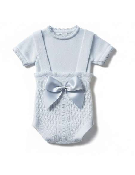 3104 BLUE 2-piece knitted baby set BRAND MYBABYCHIC