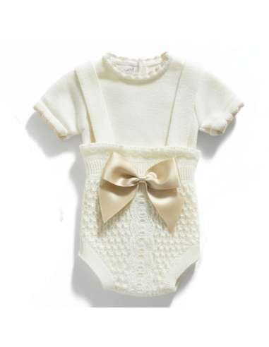 3104 BEIGE 2-piece knitted baby set BRAND...
