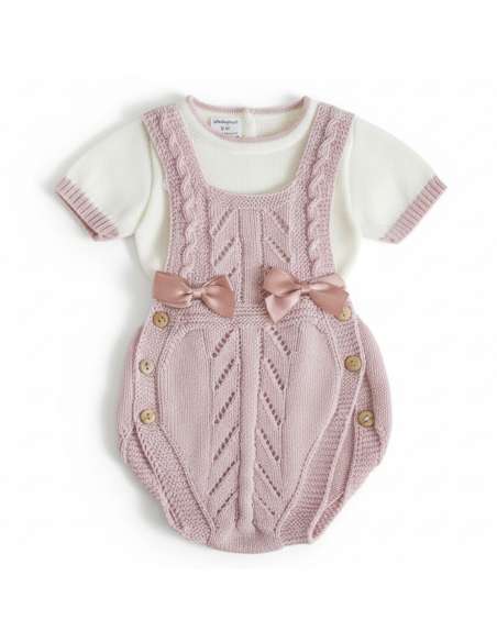 3105 PINK 2-piece knitted baby set BRAND MYBABYCHIC