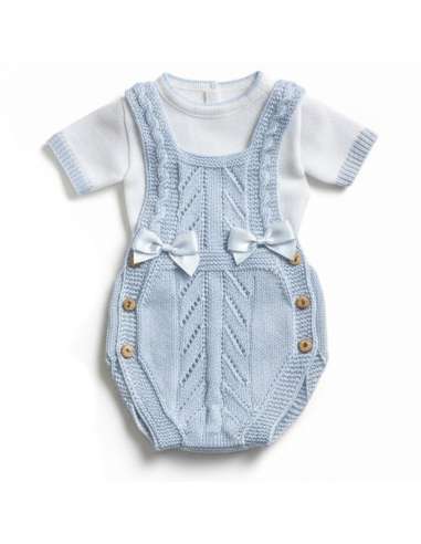 3105 SKY BLUE  2-piece knitted baby set BRAND...