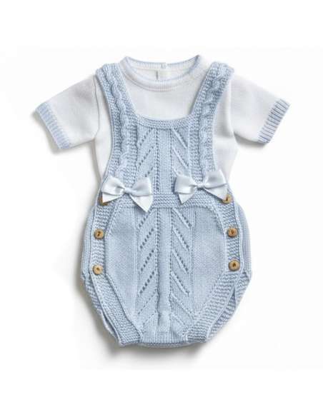 3105 SKY BLUE  2-piece knitted baby set BRAND MYBABYCHIC