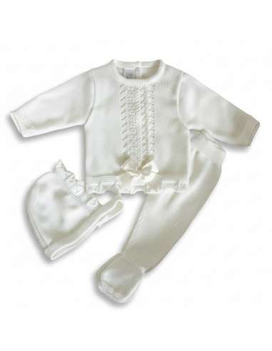 03414CR OFF-WHITE PERLE BABY SET. PEPITO'S...