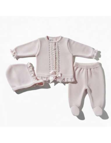 03414R CONJUNTO DE PERLE ROSA PARA BEBE. LA...