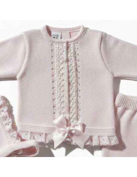 03414R PINK BEADED SET FOR BABIES. PEPITO'S LITTLE HOUSE