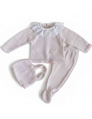 03102R CONJUNTO DE PERLE ROSA PARA BEBE....