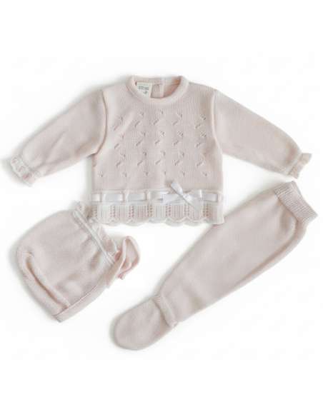 03415R CONJUNTO DE PERLE ROSA PARA BEBE. LA CASITA DE PEPITO