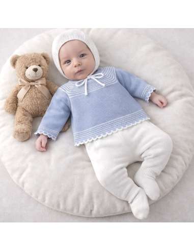 1000034C CONJUNTO BEBE HILO ALMA 3 PIEZAS