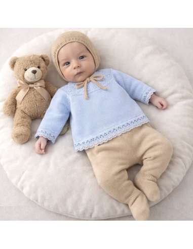 1000035C CONJUNTO BEBE HILO ALMA 3 PIEZAS