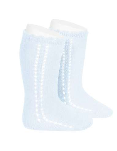 25692 410 SKY-BLUE HIGH PERLE SOCKS BRAND CONDOR