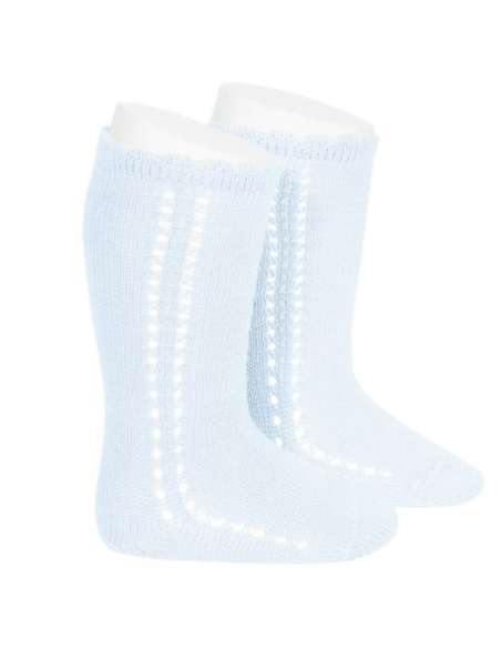 25692 410 SKY-BLUE HIGH PERLE SOCKS BRAND CONDOR