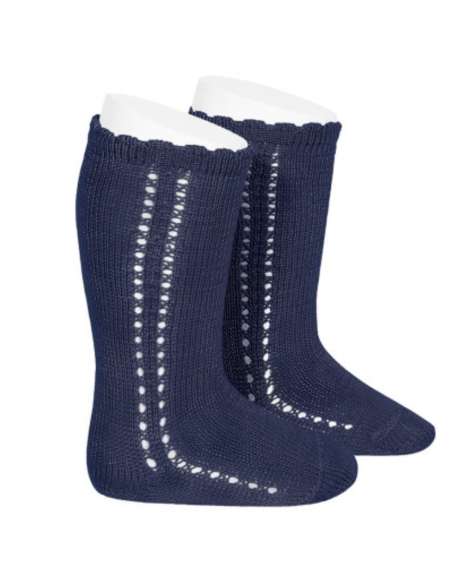 25692 480 NAVY HIGH PERLE SOCKS BRAND CONDOR
