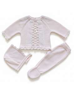 26C1005 ROSA BABY WOOL SET THREE PIECES BRAND PELOTTAS