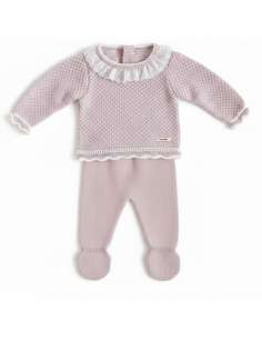 DA-9800 ROSA PALO BABY WOOL SET TWO PIECES BRAND DON ALGODON