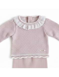 DA-9800 ROSA PALO BABY WOOL SET TWO PIECES BRAND DON ALGODON 2