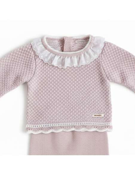 DA-9800 ROSA PALO BABY WOOL SET TWO PIECES BRAND DON ALGODON