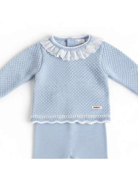 DA-9800 BLUE BABY WOOL SET TWO PIECES BRAND DON ALGODON