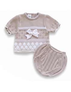 03213C ROSA PALO KNIT BABY SET TWO PIECES BRAND LA CASITA...