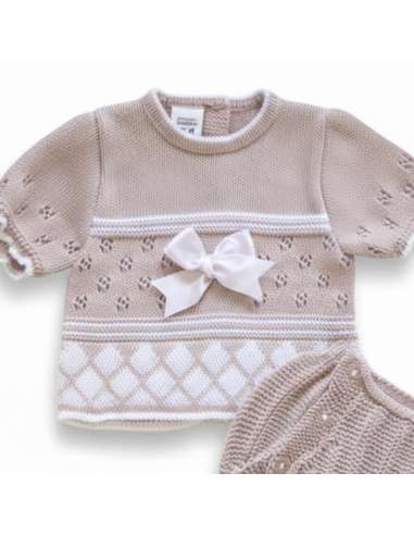 03213C ROSA PALO KNIT BABY SET TWO PIECES BRAND...
