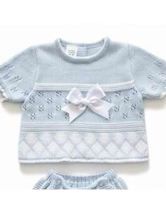 03213C BLUE KNIT BABY SET TWO PIECES BRAND LA CASITA DE... 2