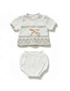 03213C RAW KNIT BABY SET TWO PIECES BRAND LA CASITA DE...