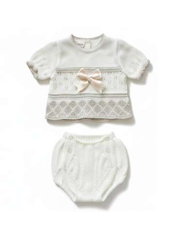 03213C RAW KNIT BABY SET TWO PIECES BRAND LA...