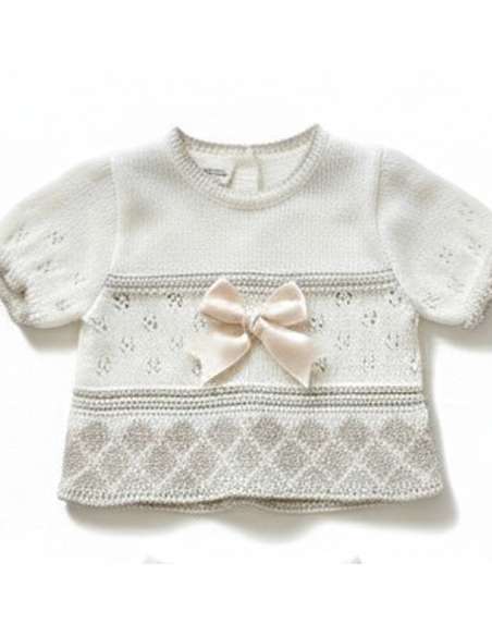 03213C RAW KNIT BABY SET TWO PIECES BRAND LA CASITA DE PEPITO