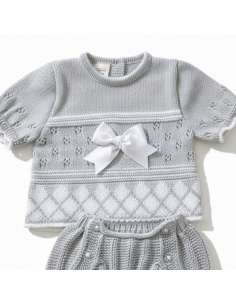 03213C GREY KNIT BABY SET TWO PIECES BRAND LA CASITA DE... 2
