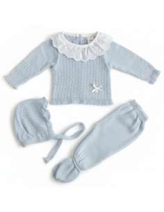 03102C CONJUNTO DE PERLE CELESTE  PARA BEBE. MYBABYCHIC